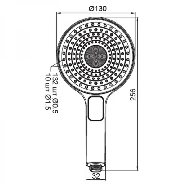 Лейка для душа Koer KP-0403-03 (3 функции) (KR4995)