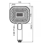 Лейка для душа Koer KP-0404-05 (3 функции) (KR5001)