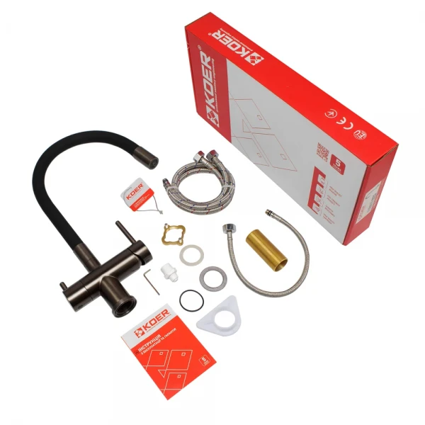 Смеситель для кухни Koer KB-72002-07 с выходом для питьевой воды (KR5003)