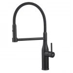 Смеситель для кухни Koer KI-70005-05 с черным силиконовым изливом (нерж. сталь) (KR5005)