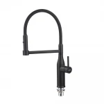 Смеситель для кухни Koer KI-70005-05 с черным силиконовым изливом (нерж. сталь) (KR5005)