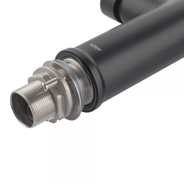 Смеситель для кухни Koer KI-70005-05 с черным силиконовым изливом (нерж. сталь) (KR5005)