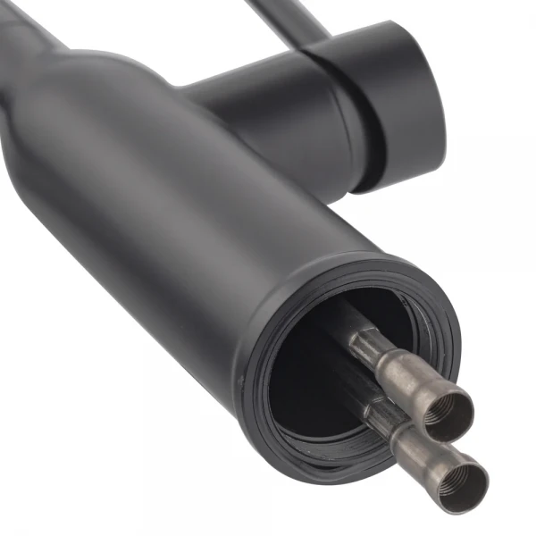 Смеситель для кухни Koer KI-70005-05 с черным силиконовым изливом (нерж. сталь) (KR5005)