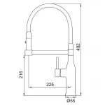 Смеситель для кухни Koer KI-70005-05 с черным силиконовым изливом (нерж. сталь) (KR5005)