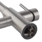 Смеситель для кухни Koer KI-72024-02 с выходом для питьевой воды (нерж. сталь) (KR5011)