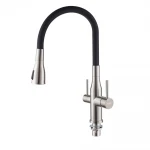 Смеситель для кухни Koer KI-72024-02 с выходом для питьевой воды (нерж. сталь) (KR5011)