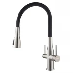 Смеситель для кухни Koer KI-72024-02 с выходом для питьевой воды (нерж. сталь) (KR5011)