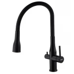 Смеситель для кухни Koer KI-72024-05 с выходом для питьевой воды (нерж. сталь) (KR5012)