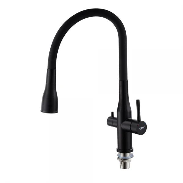 Смеситель для кухни Koer KI-72024-05 с выходом для питьевой воды (нерж. сталь) (KR5012)