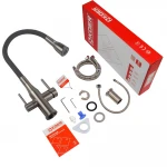 Смеситель для кухни Koer KI-72024-07 с выходом для питьевой воды (нерж. сталь) (KR5013)