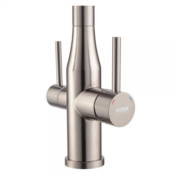 Смеситель для кухни Koer KI-72024-07 с выходом для питьевой воды (нерж. сталь) (KR5013)