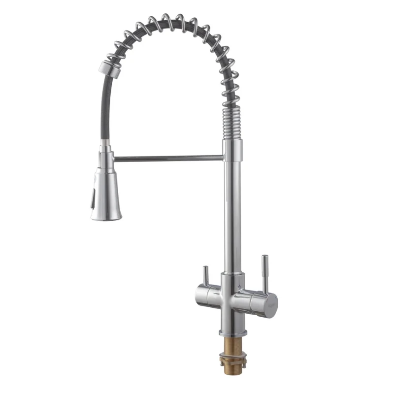 Смеситель для кухни Koer KB-72025-01 с выходом для питьевой воды (излив – пружина) (KR5014)