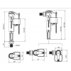 Комплект арматури Koer KT-0301-1/2" (спускна 2-х + наповнювальна з універс. підключенням) (KR5058)