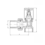 Кран для полотенцесушителя угловой Koer KR.531.White - 1/2" (KR5104)