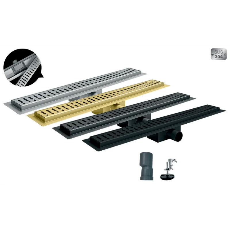 Душевой трап из нержавеющей стали SUS304 Koer FD35-70x900-Graphite (KR5144)