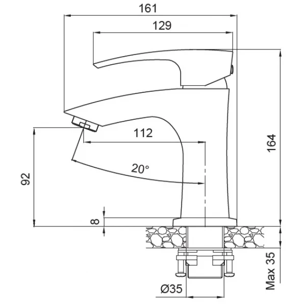 Смеситель для умывальника Koer KB-10007-04 (Цвет хром+белый) (KR5149)