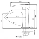 Смеситель для умывальника Koer KB-12007-04 (Цвет хром+белый) (KR5151)