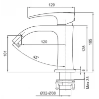 Змішувач для умивальника Koer KB-12007-07 (Колір графіт) (KR5152)