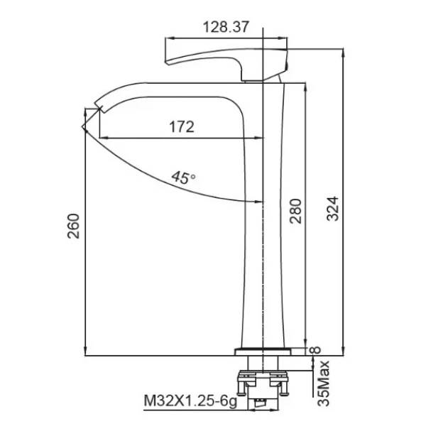 Смеситель для умывальника Koer KB-13007-04 высокий (Цвет хром+белый) (KR5153)