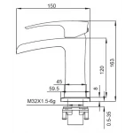 Смеситель для умывальника Koer KB-14007-04 водопад (Цвет хром+белый) (KR5155)