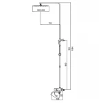Душевая колонна KOER KB-56007-04 со смесителем, 3 функции (Цвет хром+белый) (KR5159)