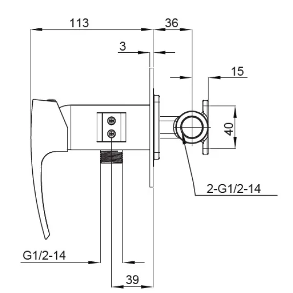 Змішувач для гігієнічного душу Koer KB-23007-07 (Колір графіт) (KR5163)