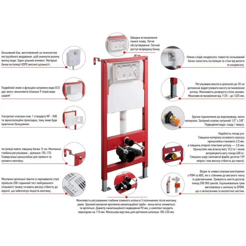 Комплект установочный для унитаза Koer KT-0401 (без панели смыва) (KR5166)