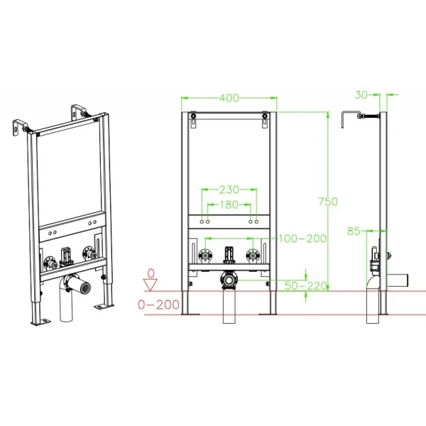 Комплект інсталяційний для біде Koer KT-0402 (без панелі змиву) (KR5167)