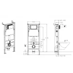 Комплект установочный для унитаза Koer KT-0501-01 (с пан. смыва KT-0601-01 Хром + звукоиз.) (KR5168)