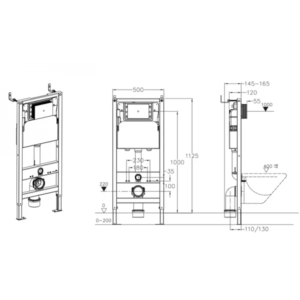 Комплект установочный для унитаза Koer KT-0501-01 (с пан. смыва KT-0601-01 Хром + звукоиз.) (KR5168)