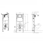Комплект установочный для унитаза Koer KT-0502-01 (с пан. смыва KT-0602-01 Хром + звукоиз.) (KR5171)