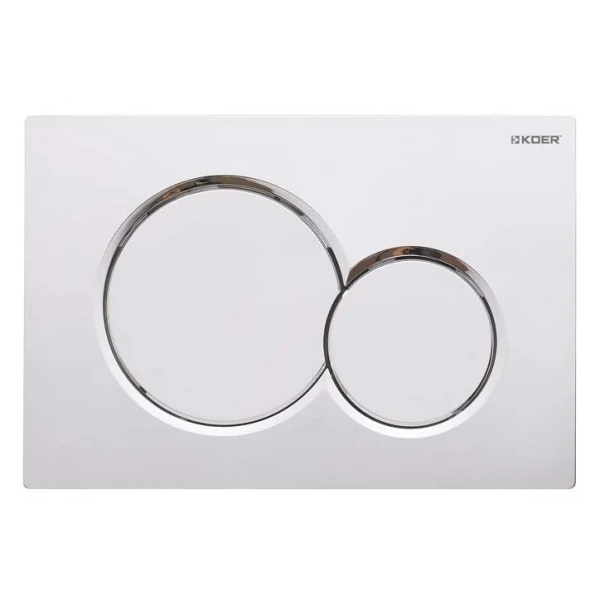 Панель змиву Koer KT-0601-01 240x160x10mm пластикова, кнопка кругла (колір хром) (KR5174)