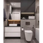 Панель змиву Koer KT-0601-01 240x160x10mm пластикова, кнопка кругла (колір хром) (KR5174)