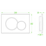 Панель змиву KOER KT-0601-01 пластикова, кнопка кругла (KR5174)