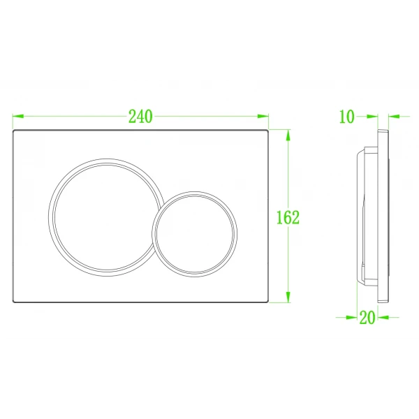 Панель змиву KOER KT-0601-05 пластикова, кнопка кругла (KR5176)