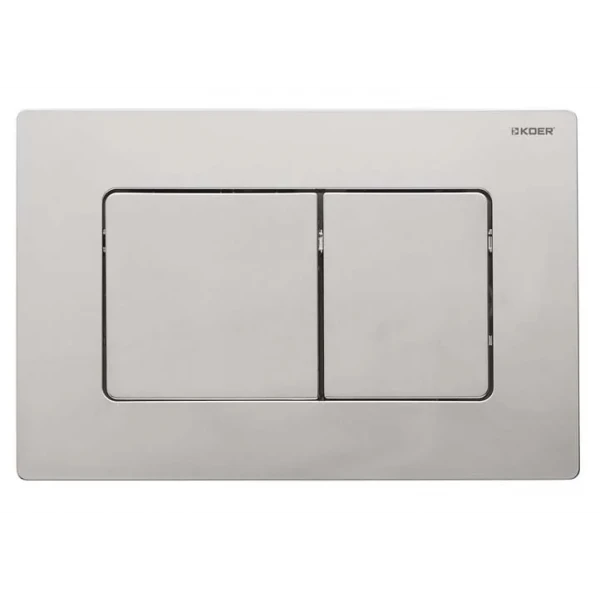 Панель змиву Koer KT-0602-02 240x160x10mm з нержавіючої сталі, кнопка квадратна SUS304 (KR5179)