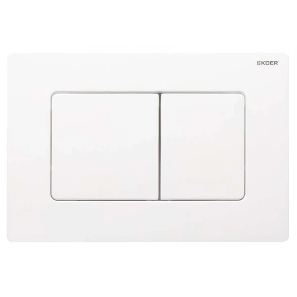 Панель змиву Koer KT-0602-03 240x160x10mm пластикова, кнопка квадратна (колір білий) (KR5180)