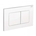 Панель змиву Koer KT-0602-03 240x160x10mm пластикова, кнопка квадратна (колір білий) (KR5180)