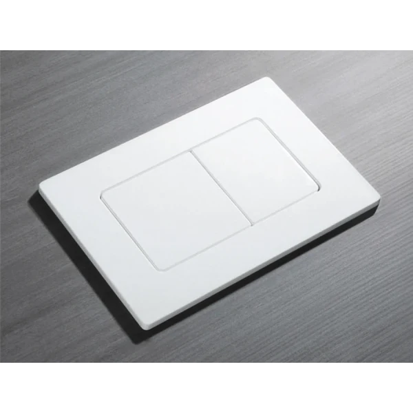 Панель змиву Koer KT-0602-03 240x160x10mm пластикова, кнопка квадратна (колір білий) (KR5180)