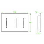 Панель змиву Koer KT-0602-03 240x160x10mm пластикова, кнопка квадратна (колір білий) (KR5180)