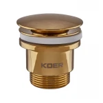 Донный клапан Koer PW-01-10 для умывальника (кнопка) 1 1/4'' (Цвет золото) (KR5193)