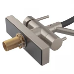 Смеситель для кухни Koer KB-74027-02 с функцией "водопад" и черным силиконовым изливом (KR5201)