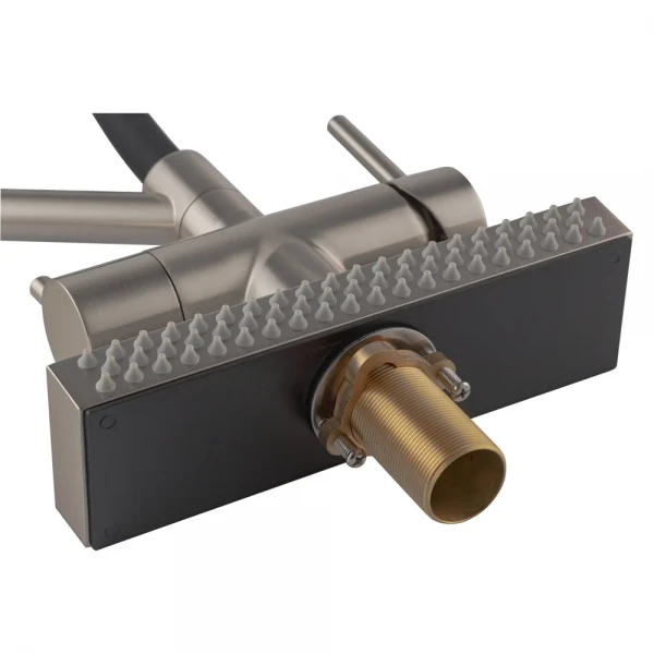 Смеситель для кухни Koer KB-74027-02 с функцией "водопад" и черным силиконовым изливом (KR5201)