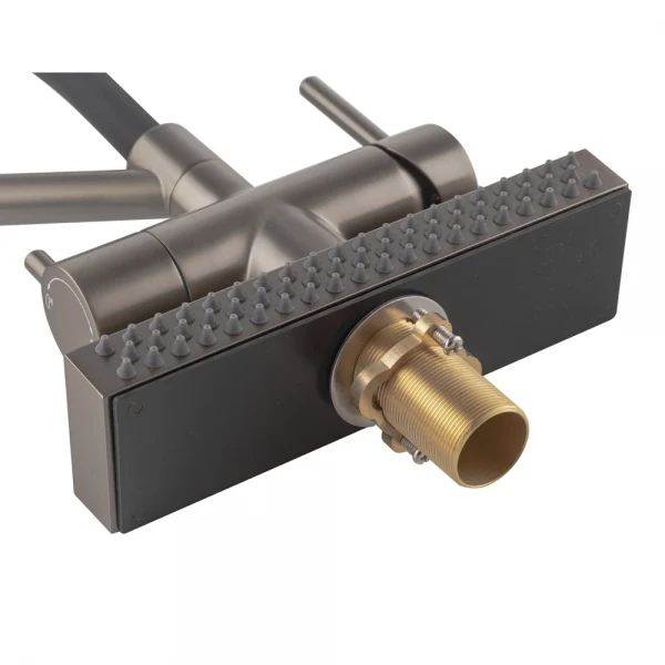 Смеситель для кухни Koer KB-74027-07 с функцией "водопад" и черным силиконовым изливом (KR5203)