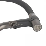 Смеситель для кухни Koer KB-74027-07 с функцией "водопад" и черным силиконовым изливом (KR5203)