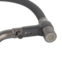 Змішувач для кухні Koer KB-74027-07 з функцією "водоспад" та чорним силіконовим виливом (KR5203)