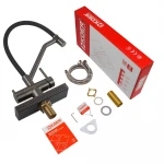 Смеситель для кухни Koer KB-74027-07 с функцией "водопад" и черным силиконовым изливом (KR5203)