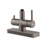 Смеситель для кухни Koer KB-74027-07 с функцией "водопад" и черным силиконовым изливом (KR5203)