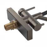 Смеситель для кухни Koer KB-74027-07 с функцией "водопад" и черным силиконовым изливом (KR5203)