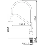 Смеситель для кухни Koer KI-70026-02 с черным силиконовым изливом (KR5209)